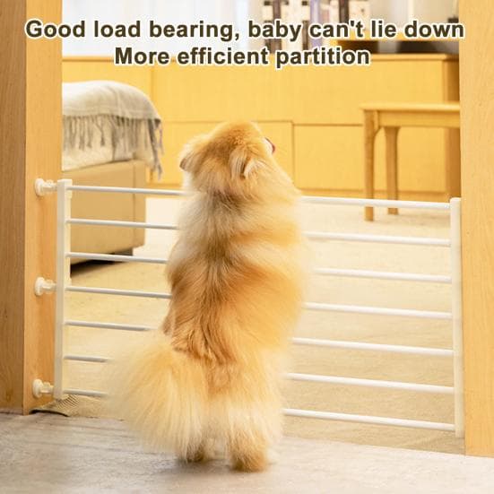 Indoor Dog Gate No Drilling Expandable Pet Puppy Isolation Gate Extra Wide Small Medium Dog Cat Retractable Doorway Step-Over Fence white