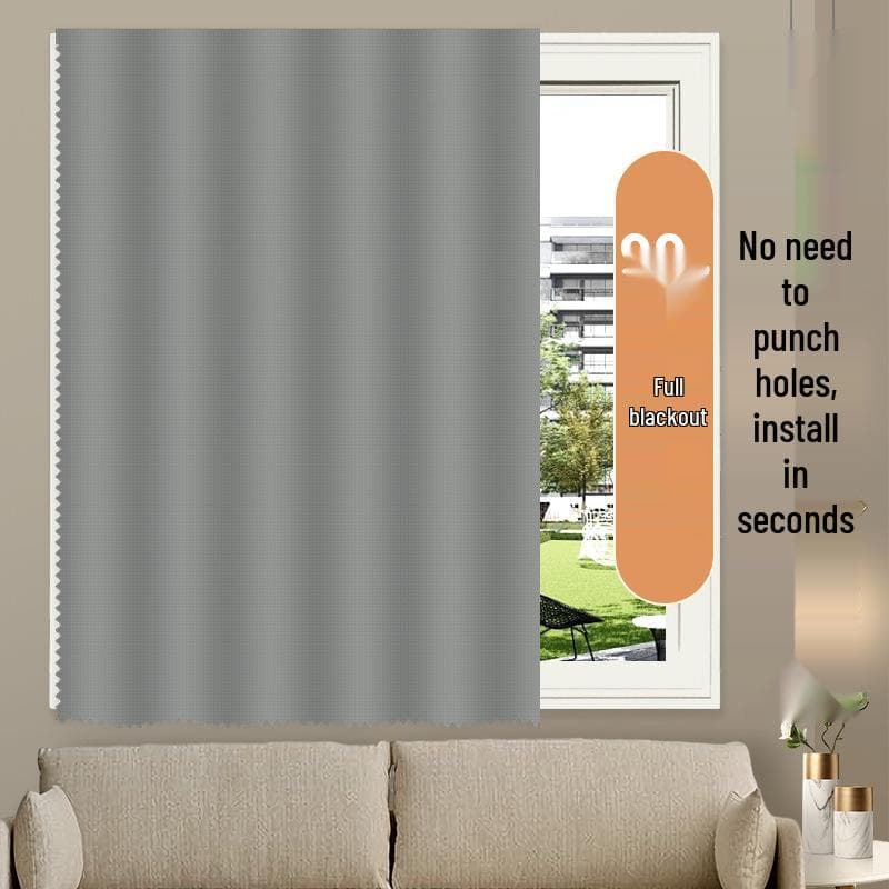 Velcro Blackout Curtain: No-Punch Sunshade for Small Windows & Rentals