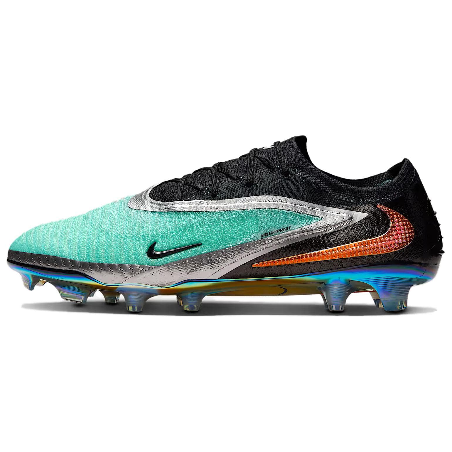 Nike Phantom 6 Low Elite FG Chrome Black Unisex Sneakers Teal IH3737-001 cm