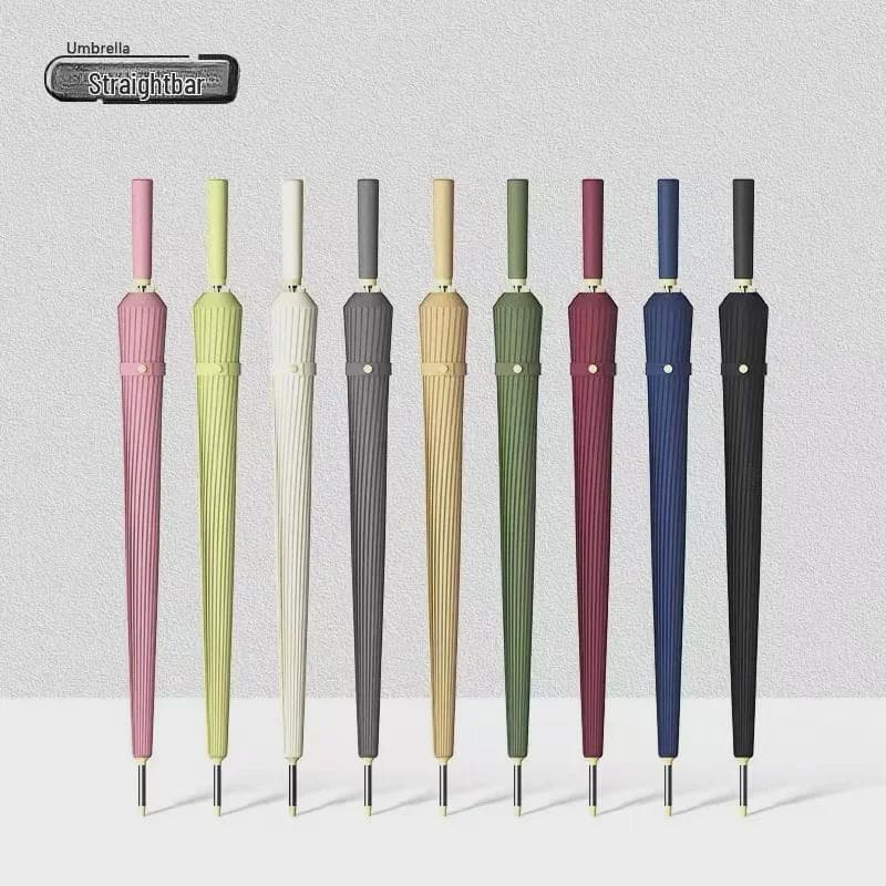 24-Bone Long Handle Umbrella: Large, Double-Reinforced Automatic Business Umbrella