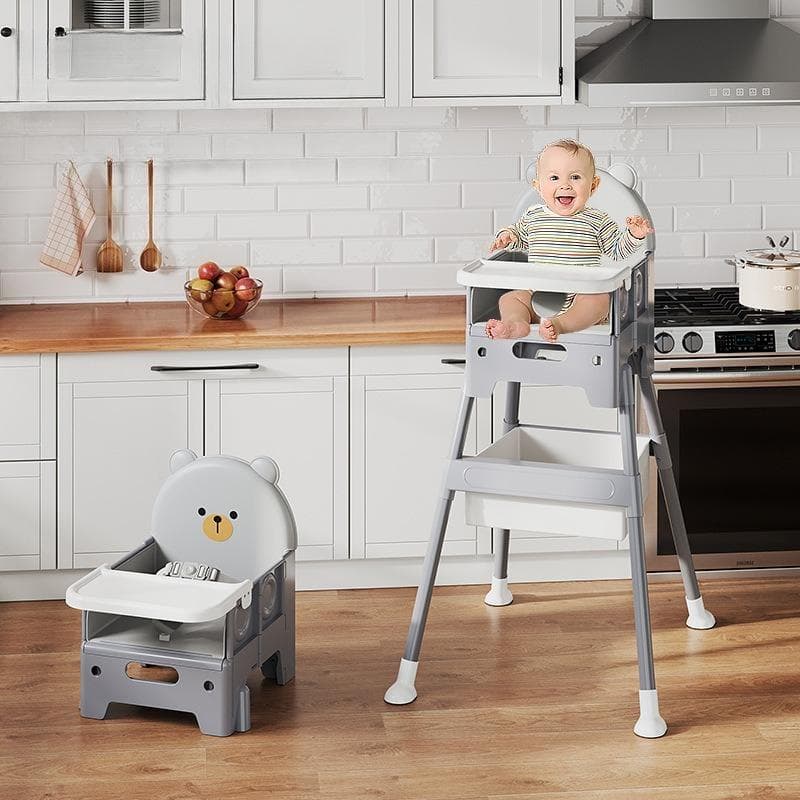Baby High Chair, Convertible Highchair for Babies and Toddlers, Portable High Chair with Foldable Design, Booster Seat for Kitchen, Dining & Outdoor w