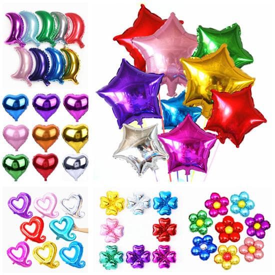 18 Inch Foil Heart Balloons Helium Star Balloon Flower Moon Cartoon Ballon Birthday Party Decoration