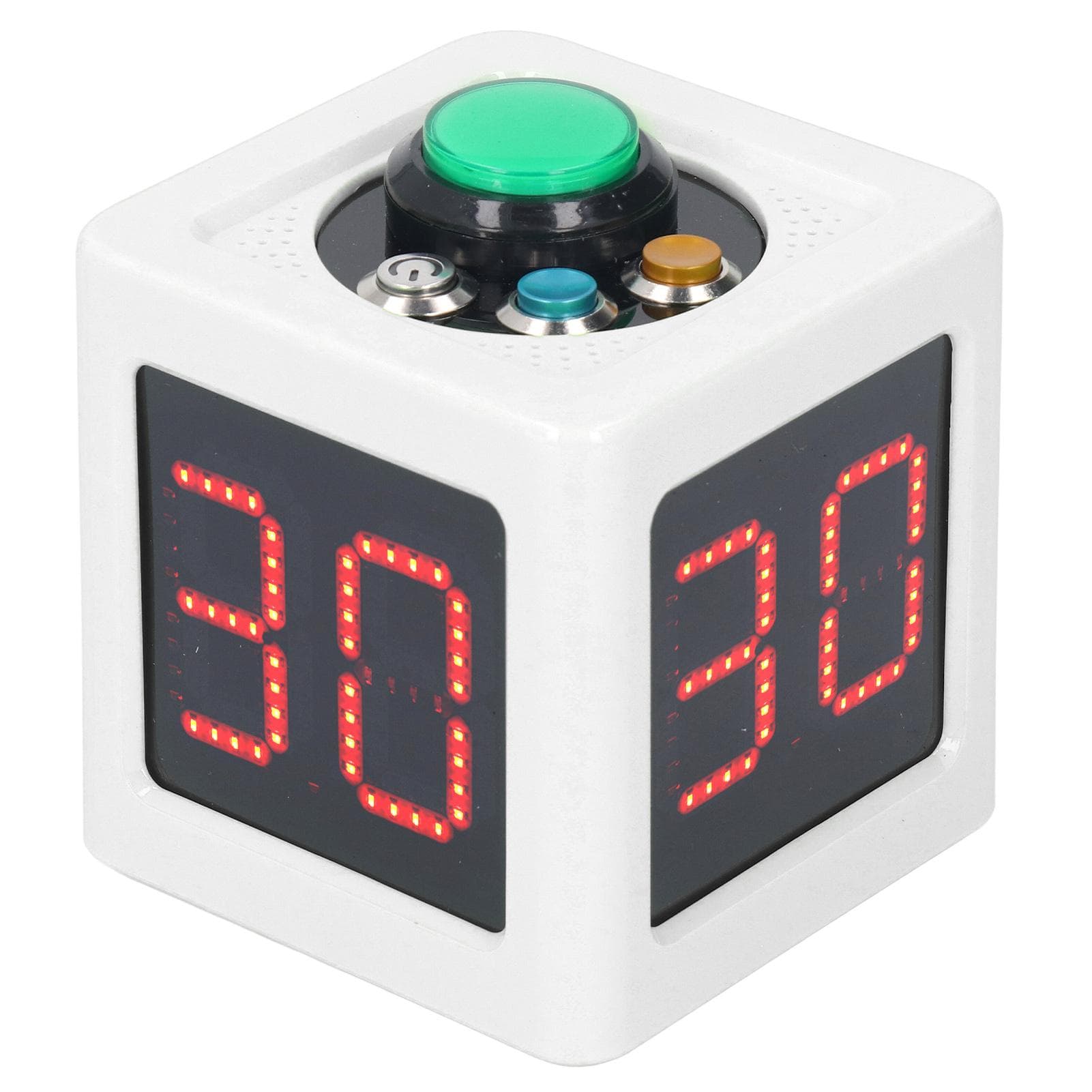 Cube Timer 1.4in 4 Sided Digital Shot Countdown Stopwatch for Private Poker Chess Casinos White white