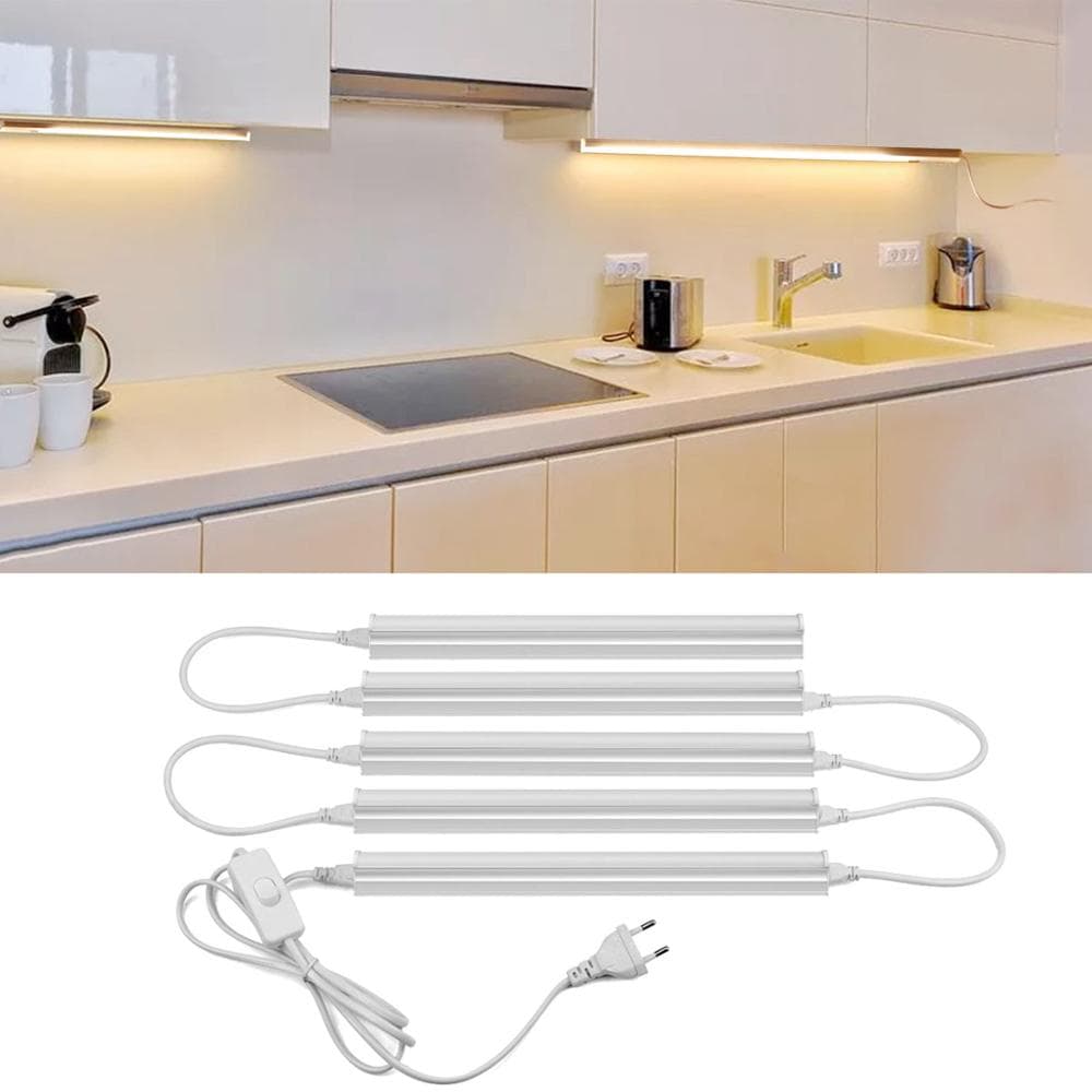 Full Set T5 LED Tube Light LED Cabinet Light Aluminum T5 Tube Lights AC 220V Kitchen Lamp Indoor Lighting For Home Decoration LED Bar Light warm white