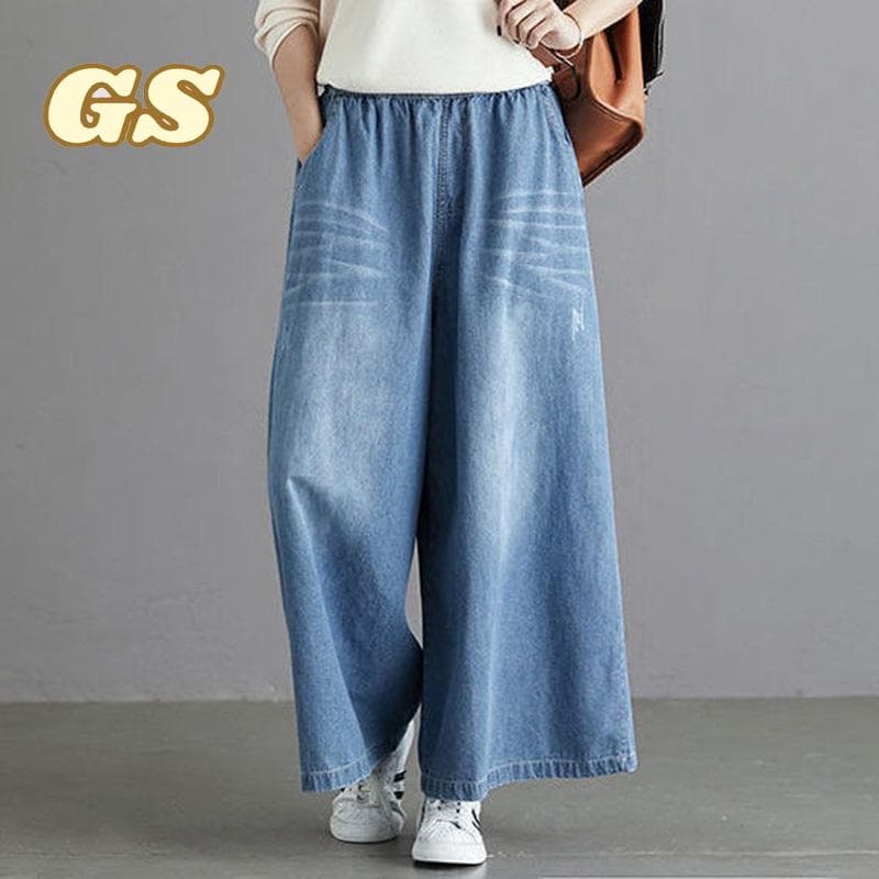 Mom Jeans Wide Leg Pant Women Pants High Waist Jean Baggy Clothes Korean Fashion Women's Clothing Streetwear Y2k Urban Warm cm blue