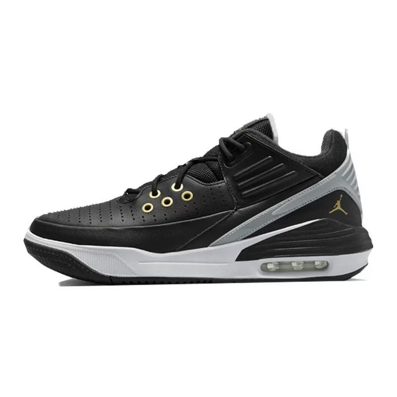 Air Jordan Max Aura 5 Black Metallic Gold Men Sneakers White Wolf-Grey DZ4353-017 cm