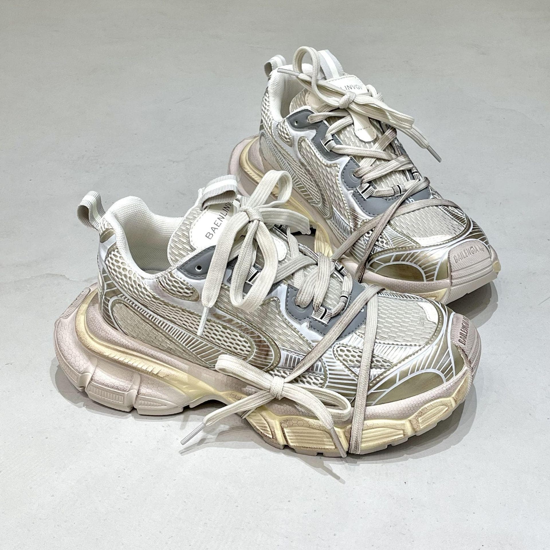 Pop Shoes, Heightened Thick-soled Trainers, Casual Old Retro Couple Men and Women's Shoes cm champagne