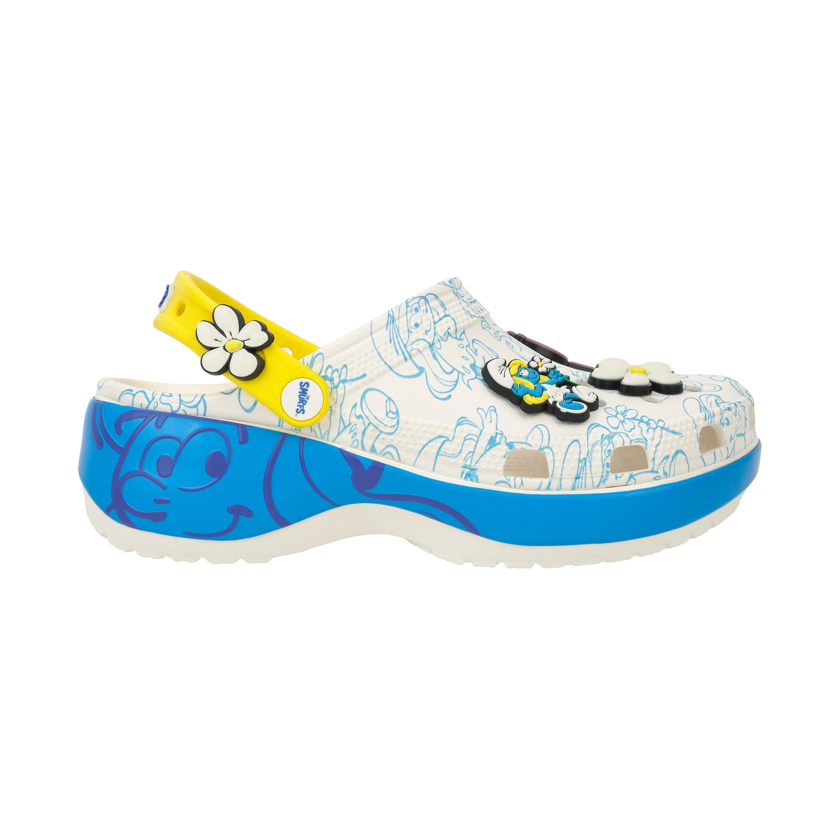 The Smurfs x Crocs Classic Platform Clog Smurfette Women Sneakers White Blue 210822-90H cm