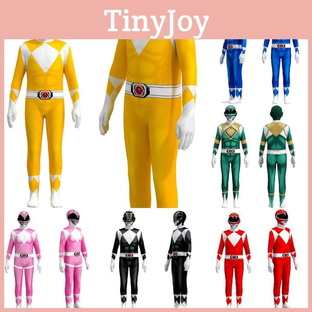Rangers Costume For Kids And Adults Featuring Durable Jumpsuit And Character Mask** cm black