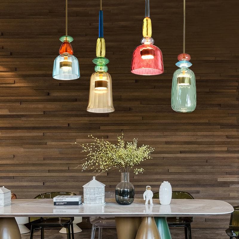 Colorful LED Pendant Lights for Home Decoration Lamp Living Room Bedroom Lamp Indoor Glass Hanging Lamp Lighting Fixtures