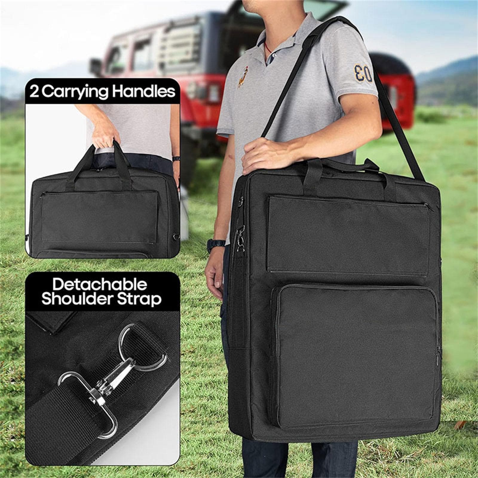 Solars Panel Storage Bag Accessory with Ankers SOLIX PS100 PS200 Protective Case for Panel with Pockets and Handle