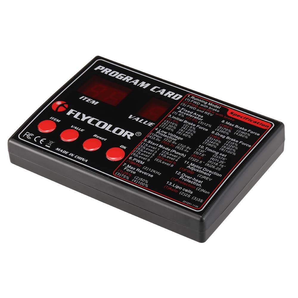Flycolor 4 Buttons Programing Card for RC Cars Electronic Speed Controller