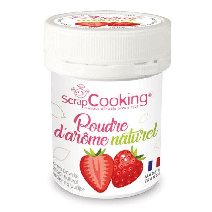 Pot of natural  strawberry  flavour powder 15g