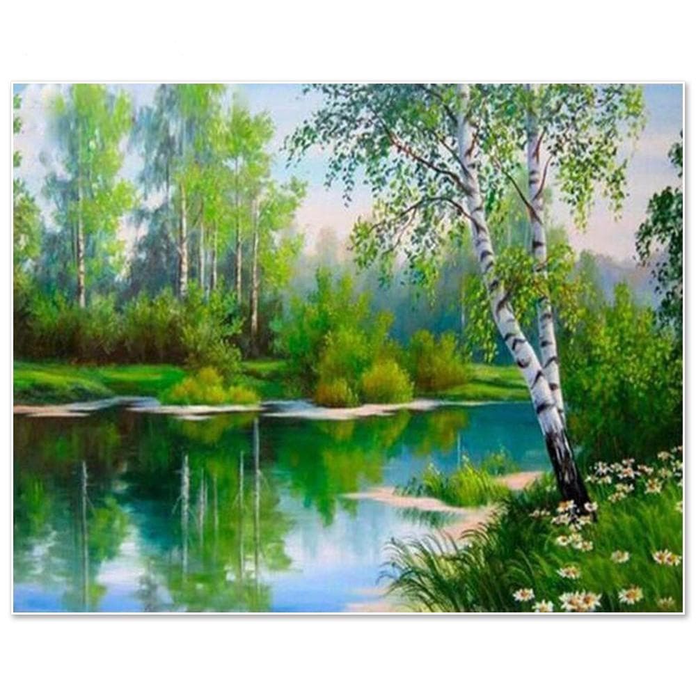 Huacan Diamond Embroidery Landscape Full Square Kit Diamond Painting Scenic Rhinestones