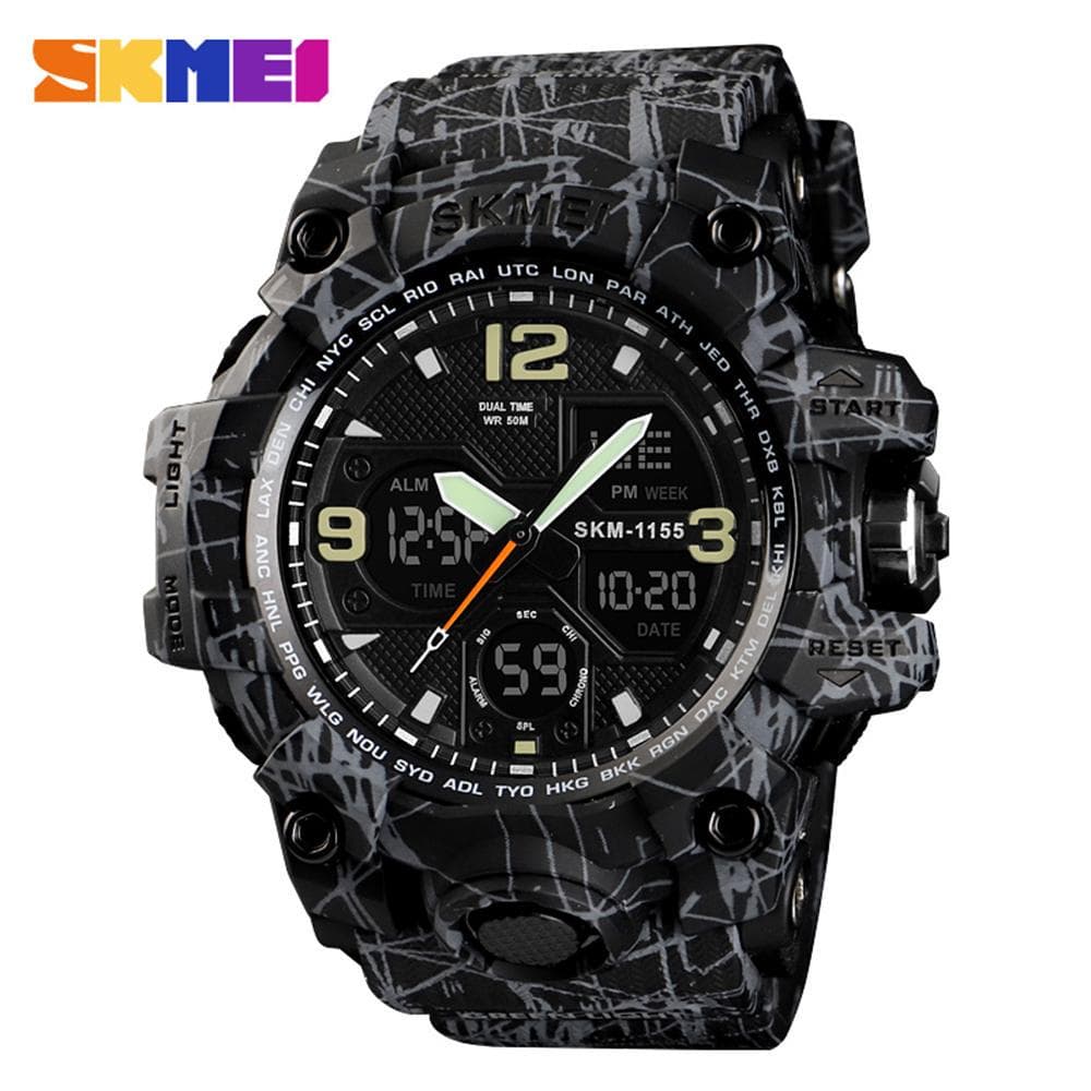 SKMEI 1155B Quartz Digital Electronic Men Watch Fashion Casual Outdoor army green