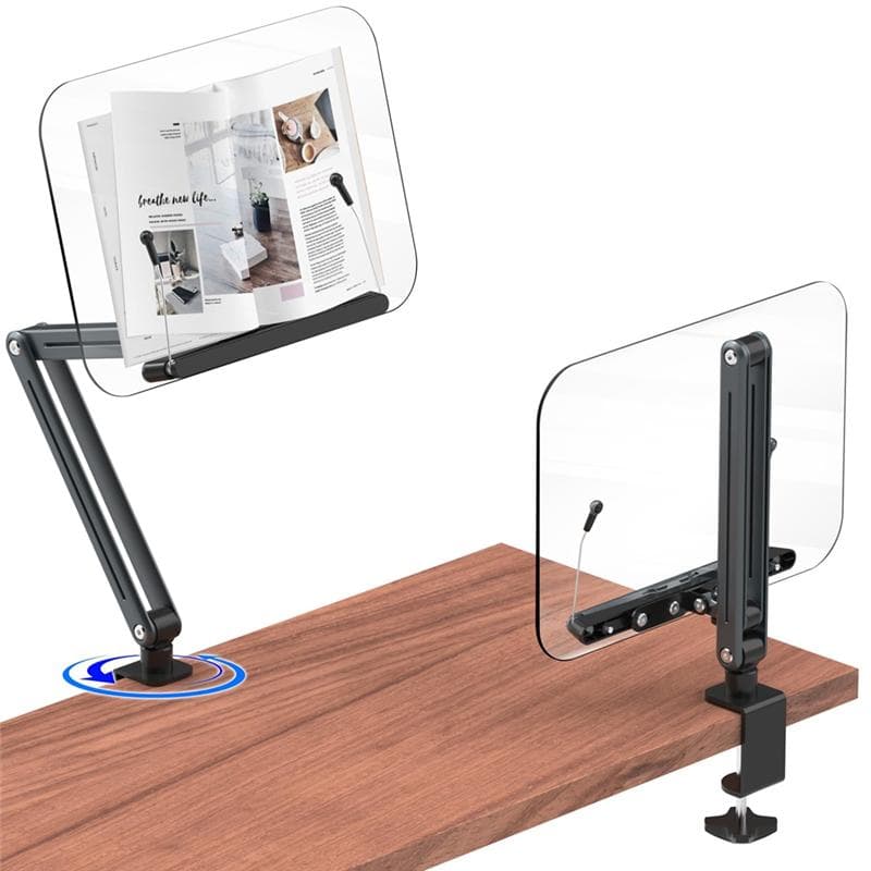 Good-Desk Clamp Bookshelf For Reading, Ergonomic Design,Adjustable Height To 20 Inch With Swivel Base Cookbook Holder