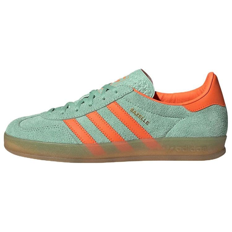 adidas  Gazelle Indoor Pulse Mint Solar Orange Women Sneakers Green Gum-Three HQ8714 cm