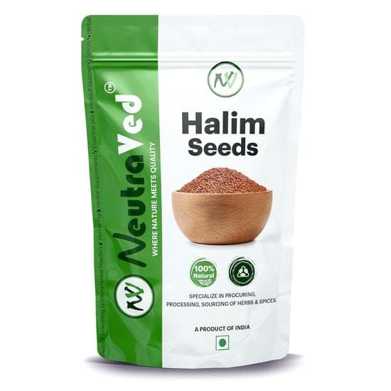 NeutraVed Halim Seeds 350g | Aliv for Eating Superfood & Hair Growth | Asaliya | Garden Cress | Haleem Seeds | Immunity Booster - 350g