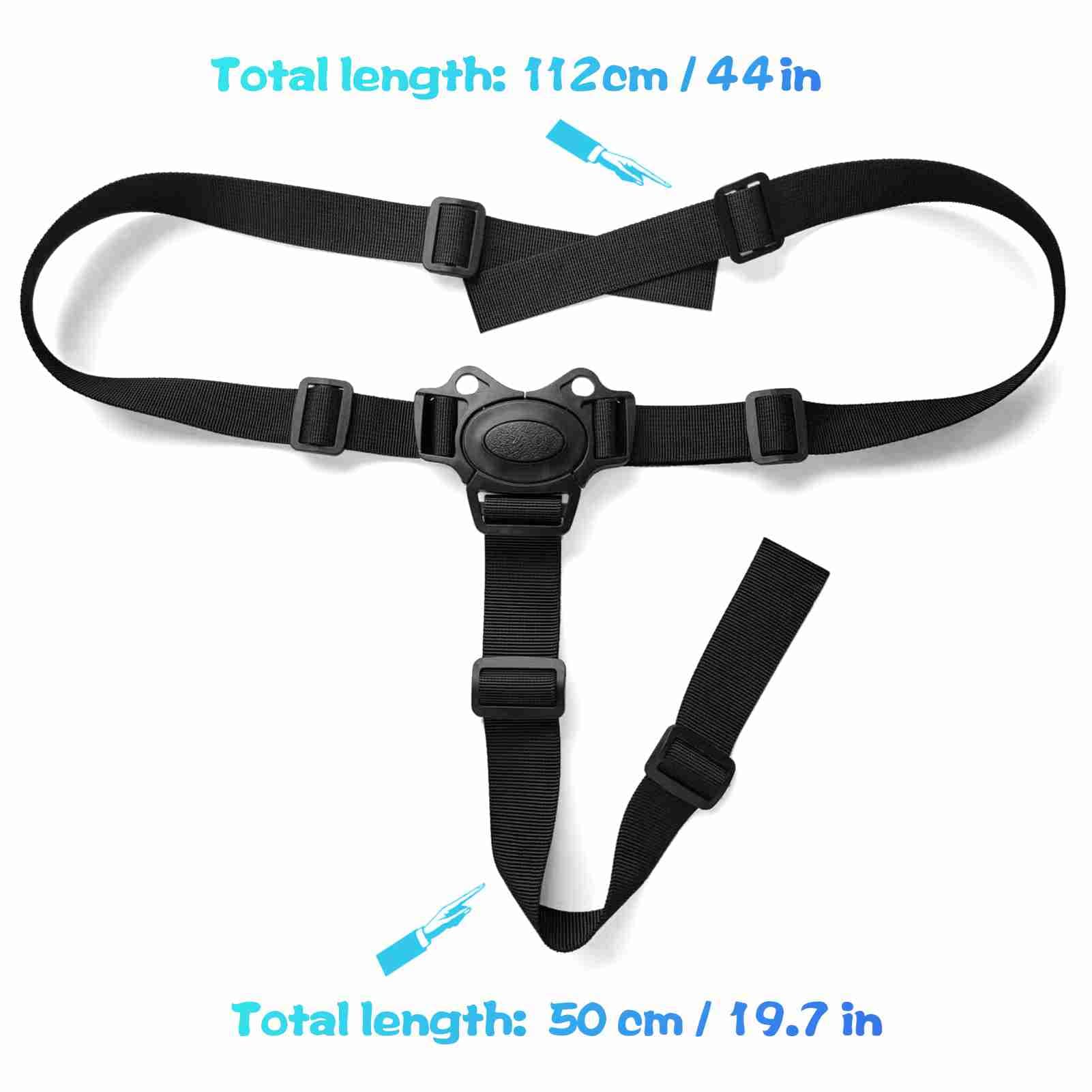 Baby Safety Belt Adjustable 3 Point Harness Baby High Chair Straps Seat Belts for Child Kid Stroller High Chair black