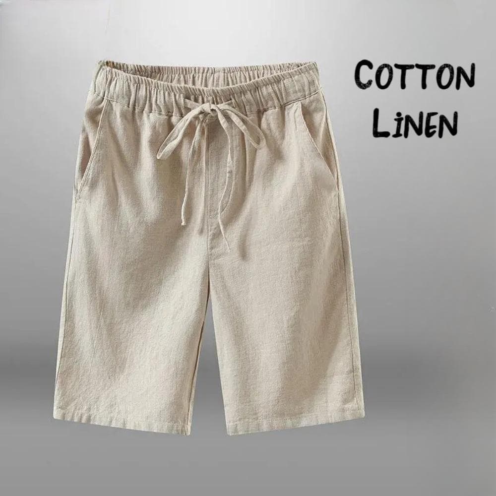 Men Shorts for Men Cotton Linen Casual Breathable Beach Shorts Men's Short Sweatpants Vacation Gym Basketball cm white
