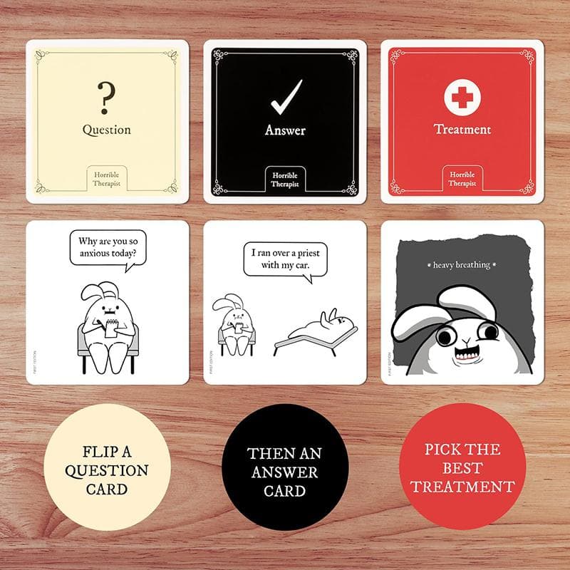 Φρικτός θεραπευτής: Extra Horrible Edition - A Card Game Where You Make Very Unpleasant Comics Game For Party Family Game Night