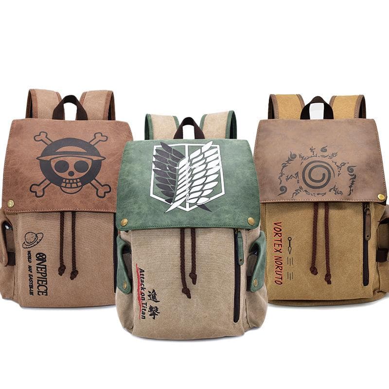 Anime Backpack To Attack The Giant One Piece Naruto Surrounding Student Casual Canvas School Bag MIT