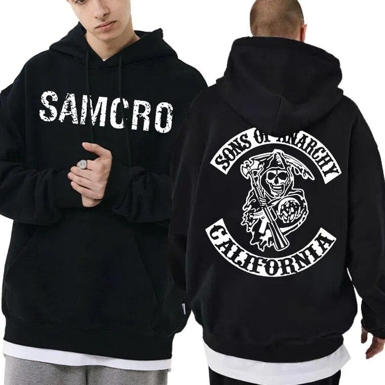 Sons of Anarchy SAMCRO Double Sided Print Hoodie Sweatshirt Unisex Womnen Fashion Brand Design Pullover Unisex's Fleece Cotton Hoodies cm