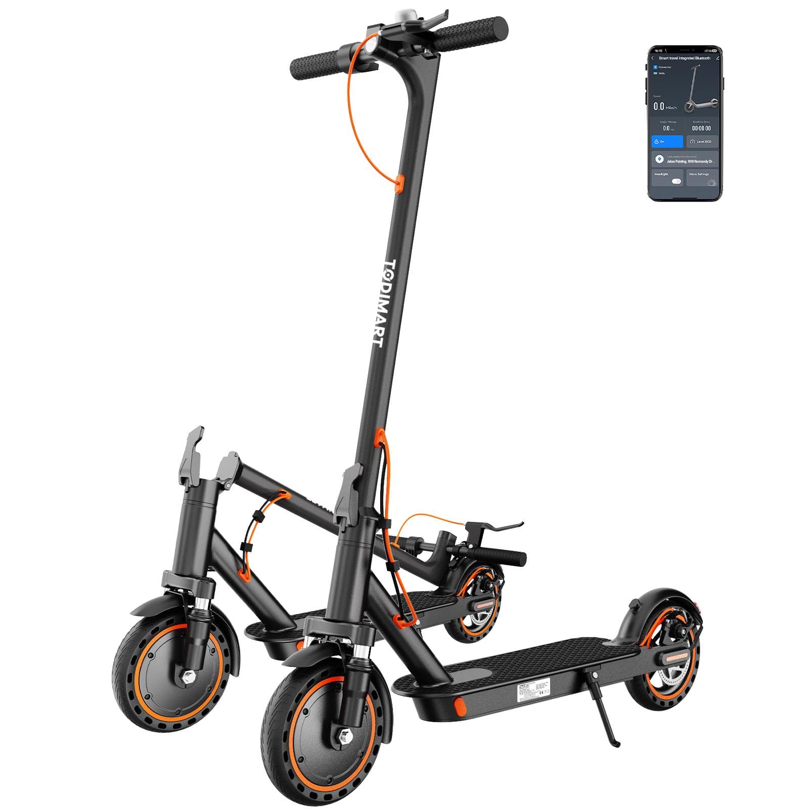 Todimart T6 Foding Adult Electric Scooter 350W Motor 36V7.8AH Battery 70KG Load 8.5 Inch Solid Honeycomb Tire Urban Community E-Scooter