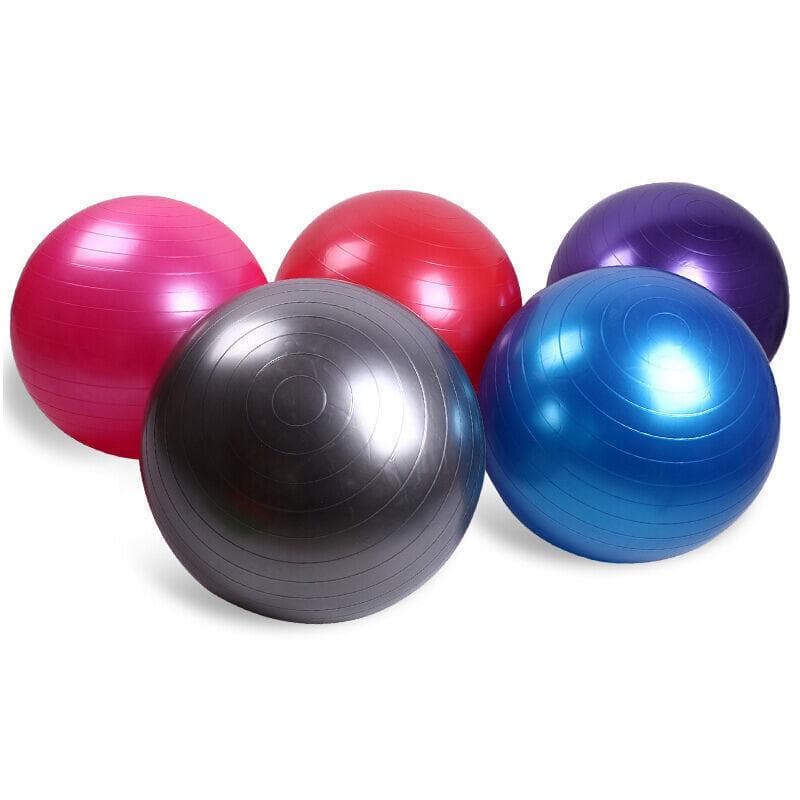 Glossy PVC Explosion-Proof Yoga Ball - 45/55/65/75cm Pilates & Massage Fitness Ball purple