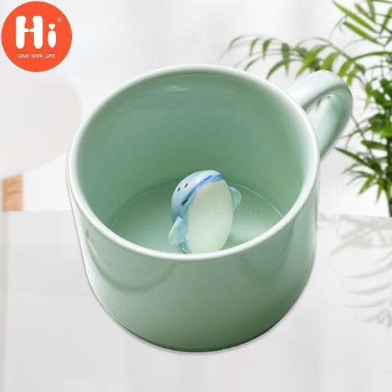 Hi 3D Effect Water Mug Exquisite Ceramic Creative Animal Decor Milk Cup