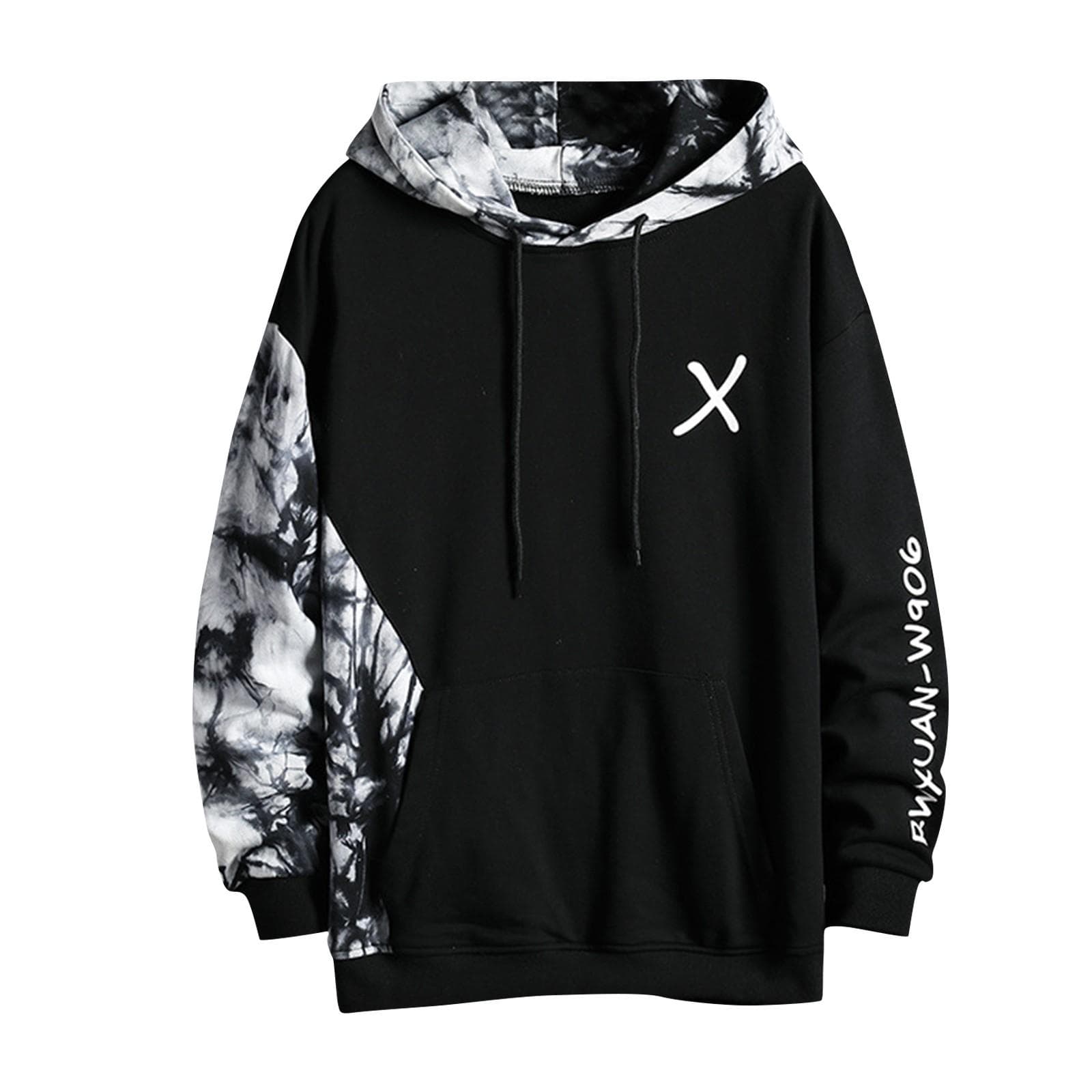 (SU)Spring And Autumn Men's Pullover Sweater Hooded Long-sleeved Youth Loose Young Couple's Dress cm white