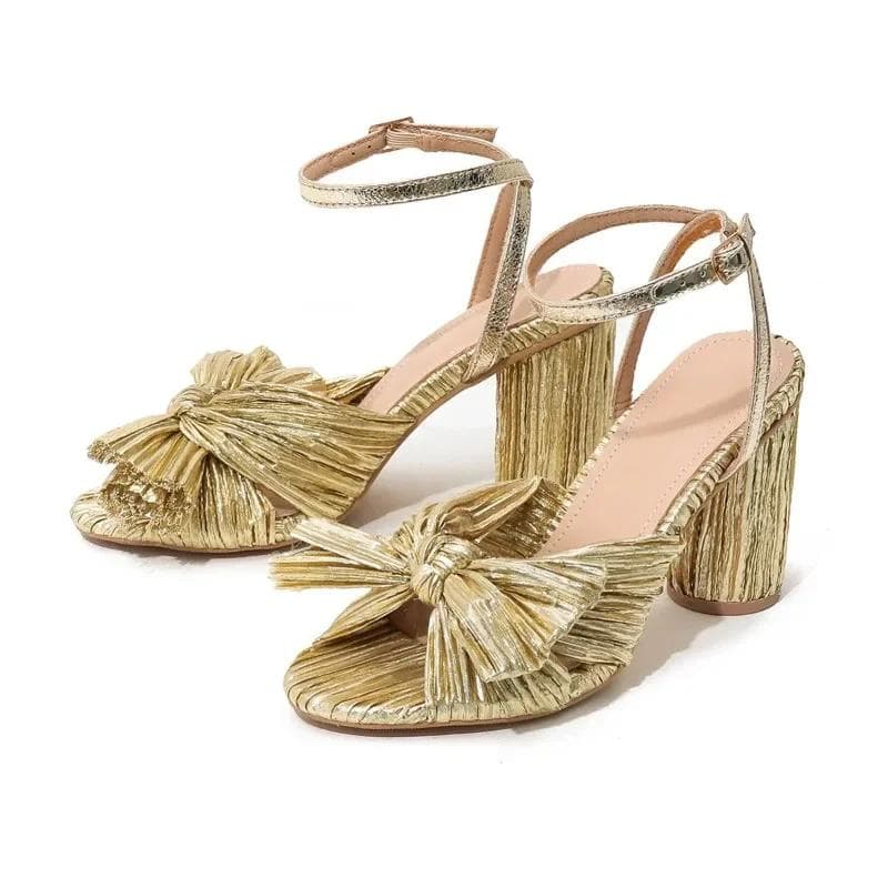 Luxury Designer Women Sandals High Quality Open Peep Toe Bowknot High Heels Party Dress Wedding Shoes French Elegant Pumps cm sky blue