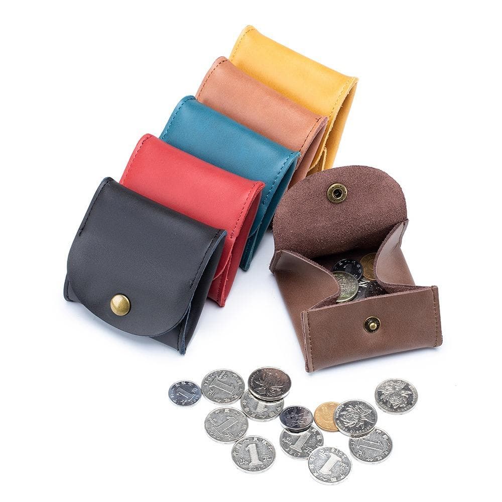 Mini Vintage Split Leather Men's Coin Purse Coin Wallet Retro Small Women & Men Money Bag Money Coin Pouch coffee