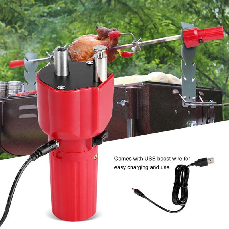 High Efficiency Barbecue Grill Rotator Motor BBQ Roast Bracket Accessory with USB Wire