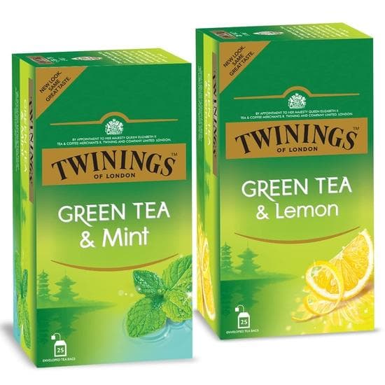 Twinings Green Tea Super Saver Combo (Mint & Lemon 25S) - Bags, 0.2 Kg
