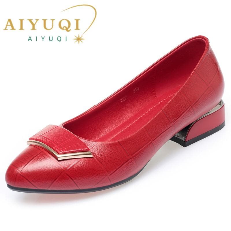 Dress Shoes Women Fashion Genuine Leather Women Spring Shoes Non Slip Low Heel Lady Office Shoes cm