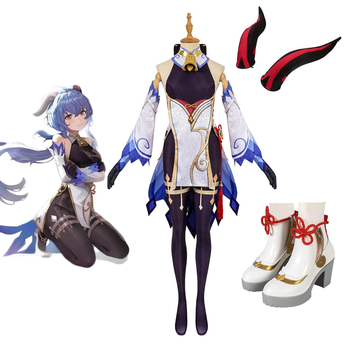 Ganyu Cosplay Costume Shoes Full Set Custom Made Carnival Halloween Sexy Dress cm