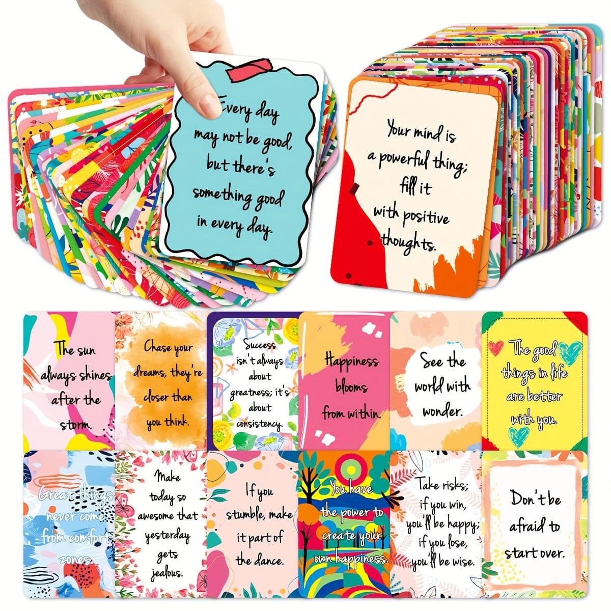 50pcs Inspirational Affirmation Cards for Women - Motivational Encouragement Postcards for Daily Positive Thoughts, Galentine'S Day Gifts cm