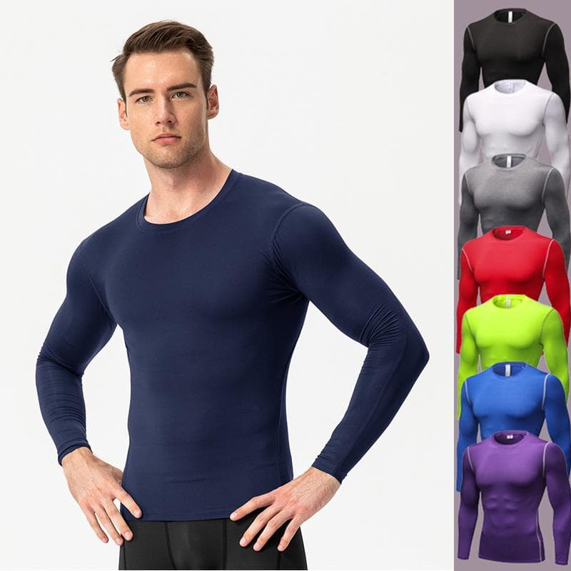 Men's T shirts Running Cycling Gym Fitness Long Sleeve Training Jogging Sports Shirts Outdoors Tops cm white