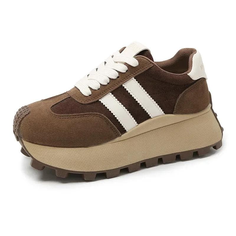 Sneakers Shoes Women SyfIyno Spring Autumn New Vintage Versatile Casual Lightweight Thick Sole Dad's Shoes Platform Shoes cm dark khaki