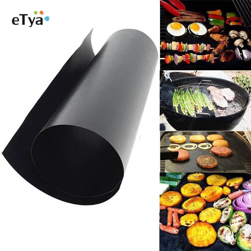 BBQ mats churrasco Non Stick Teflon Baking Mat Reusable Barbecue Pad Sheet Baking Cooking Tools black