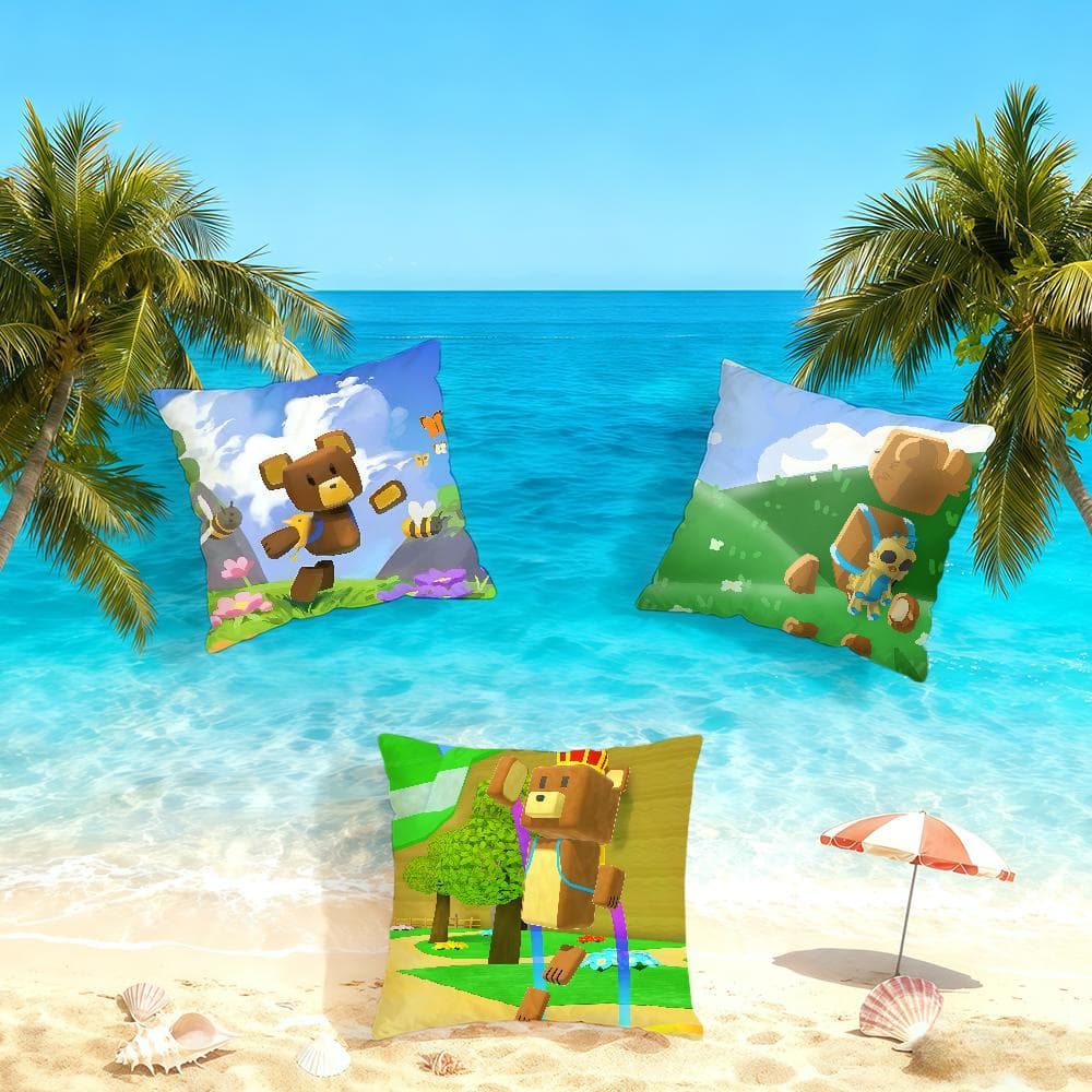 S-Super Bear Adventure Game μαξιλαροθήκη Διακόσμηση Σπιτιού Κρεβάτι Σόφα Σαλόνι μαξιλαροθήκη