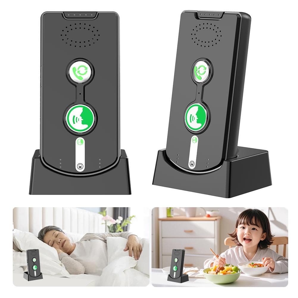 2 Way Voice Intercom Long Range Indoor Outdoor Interphone System Wireless Intercom System for Home Hospital Office black