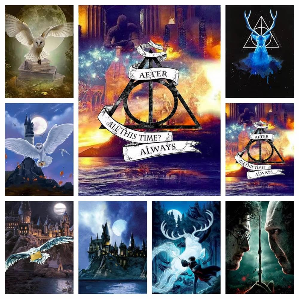 5d Diy Ζωγραφική με Διαμάντια Αέρος Harry Potter Μαγικό Κάστρο Κουκουβάγια Νέα Συλλογή