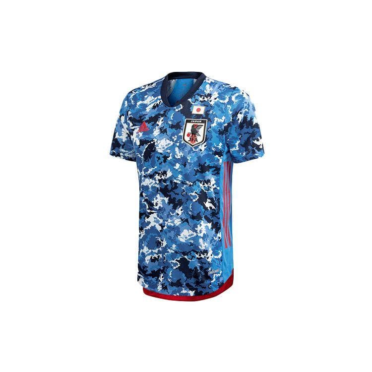 Adidas Player Edition 20-21 Season Japan Team Contrast Print Sports Short Sleeve T-Shirt Men Tops Blue ED7371 cm