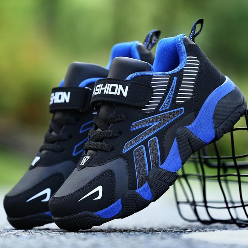 Size 28-40 Suitable for 5-18 Years Old Children's Shoes Boys Leather Shoes Breathable Teen Boys Sneakers Girls Black Sneakers cm royal blue/black