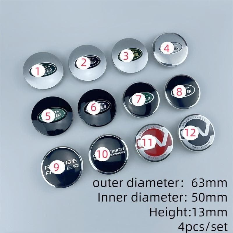 4x 63mm car Wheel Center Hub Caps Cover Emblem For Land Rover Range Rover LR2 LR3 LR4 RANGE LAND Rover SPort  2.5inch