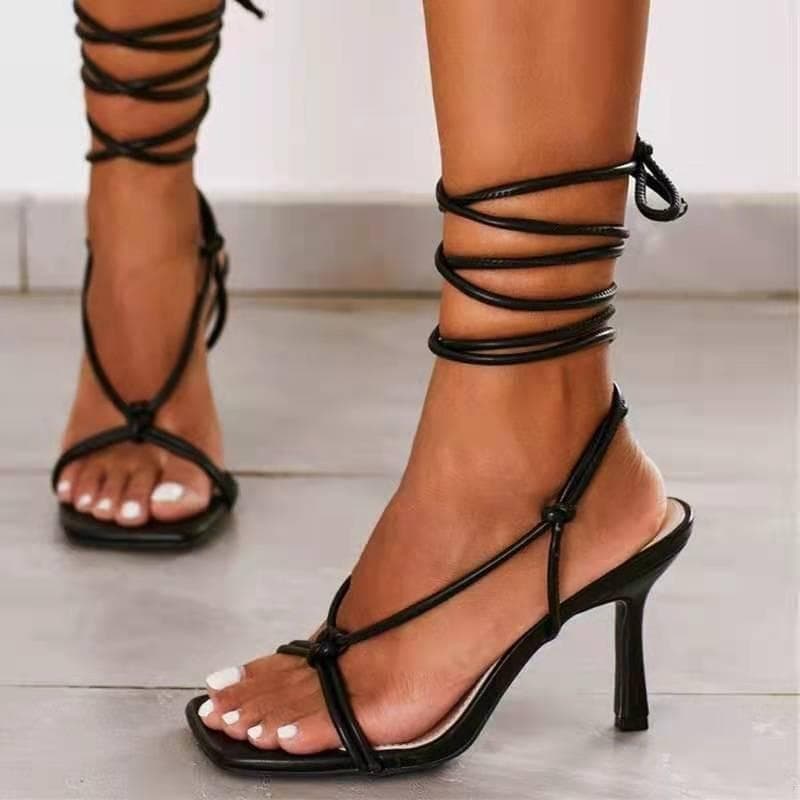 Fashion New Summer Fashion Sandals Elegant Sexy Cross Straps Banquet Party Stiletto Heels Wedding Bridesmaid Shoes  heels women 43 cm beige