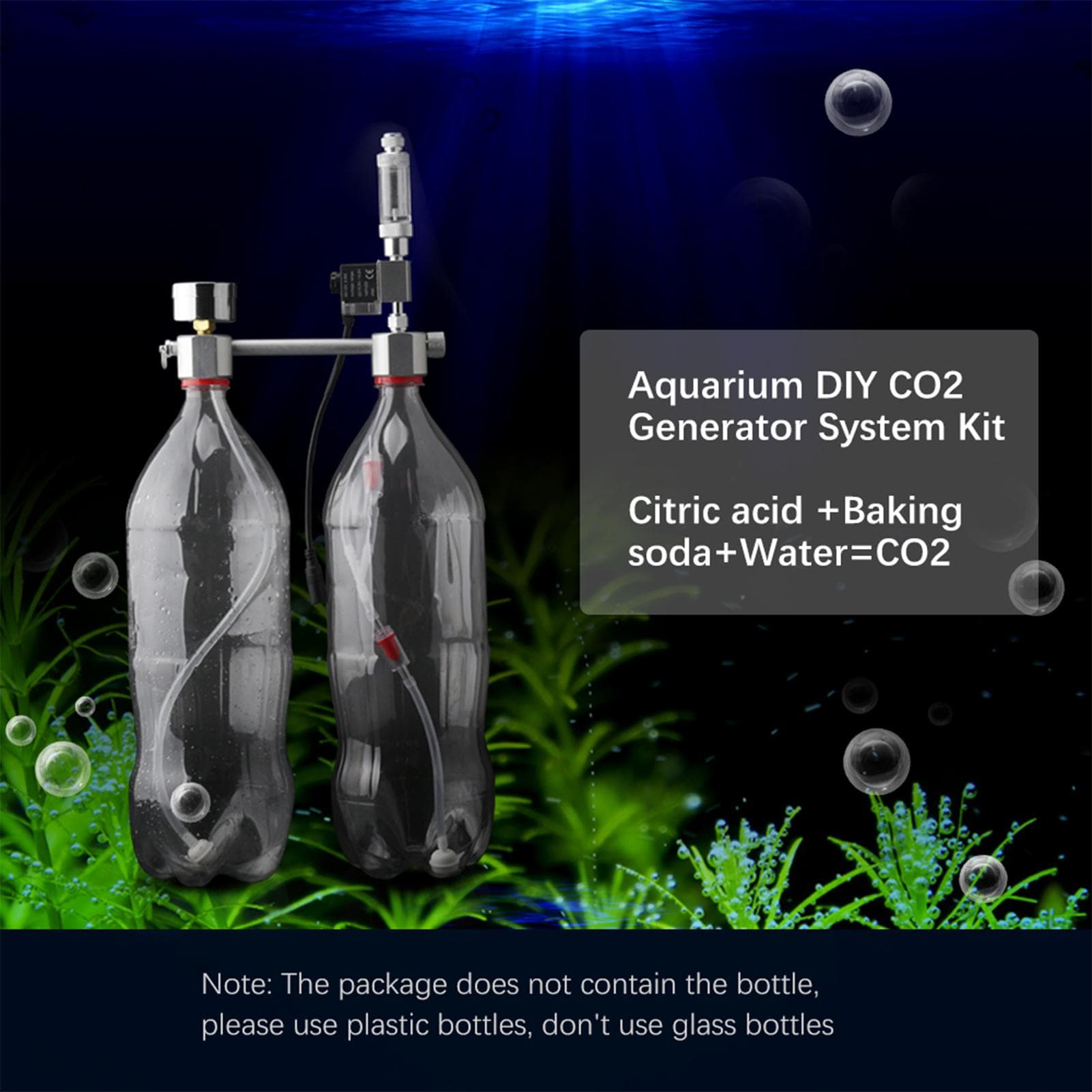 Aquarium DIY CO2 Generator System Kit CO2 Generator System with Solenoid Valve Bubble Counter & Check Carbon Dioxide Reactor Kit for Plants Aquarium