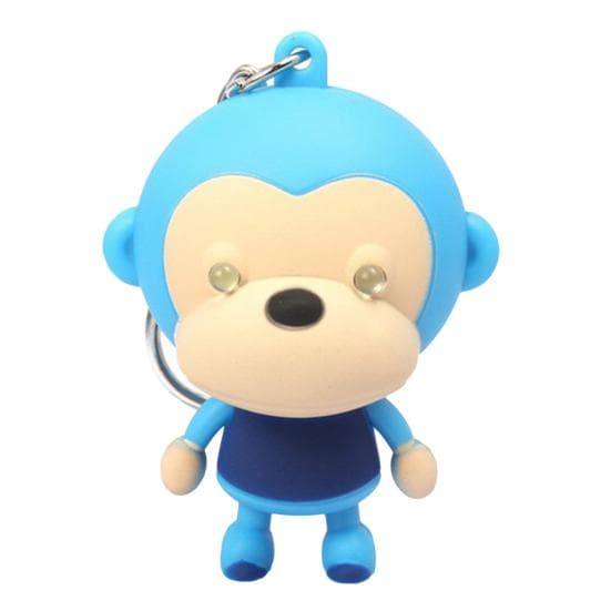 Cute Cartoon Monkey Animal LED Lighting with Sound Key Chain Keychain Pendant purple